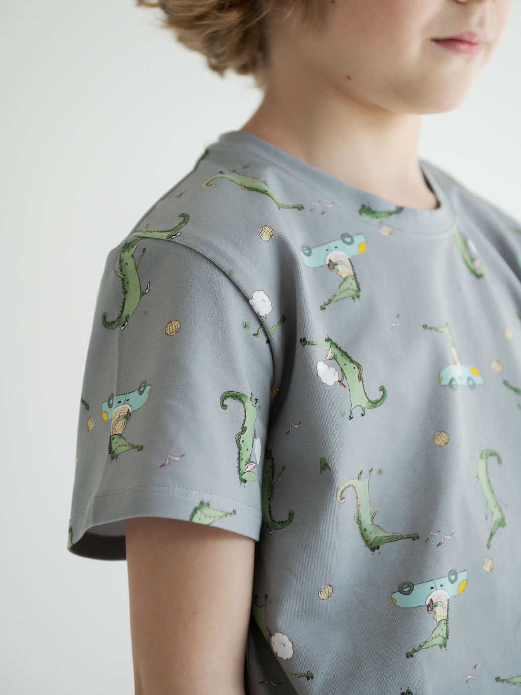 Футболка для мальчика Крокодил, серый - Lesi kids фото 9