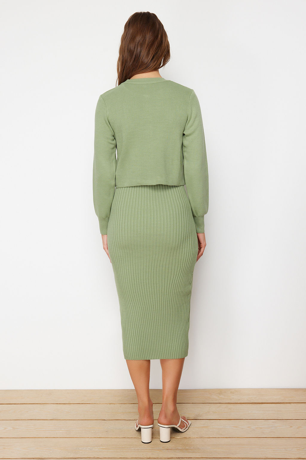 Mint 2li Midi Triko Basic H?rkal? Elbise TWOSS23EL00738