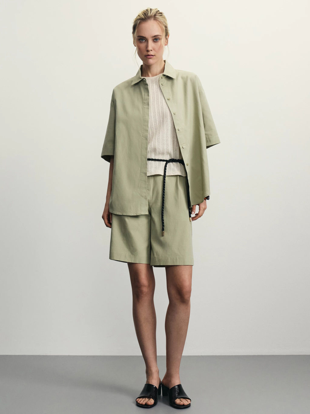 Рубашка прямого кроя из хлопка / Zarina  фото 2