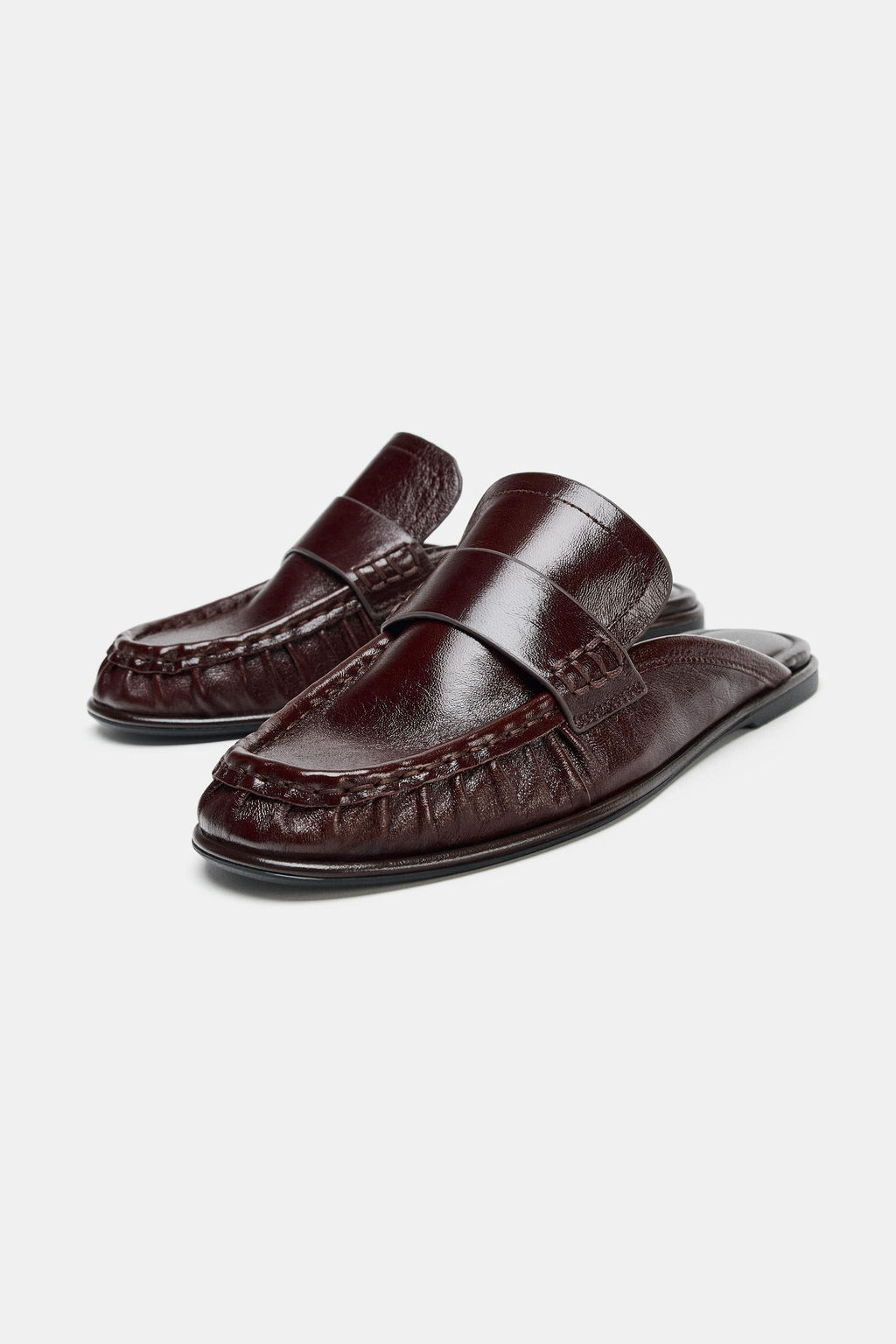 LEATHER MULE LOAFERS - Zara фото 3