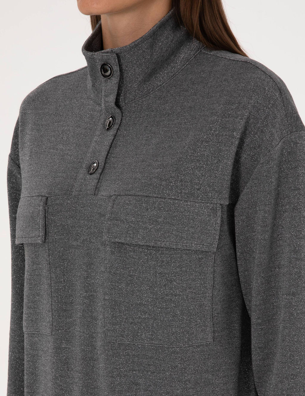 Gri Oversize Sweatshirt - Pierre cardin фото 7