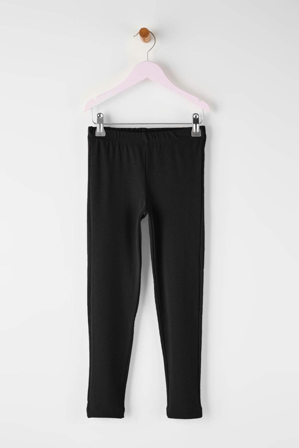 Siyah-Pudra-Bordo Pamuklu 3lu K?z Cocuk Duz Orme Tayt TKDAW26TA00004 - Trendyolmilla фото 7