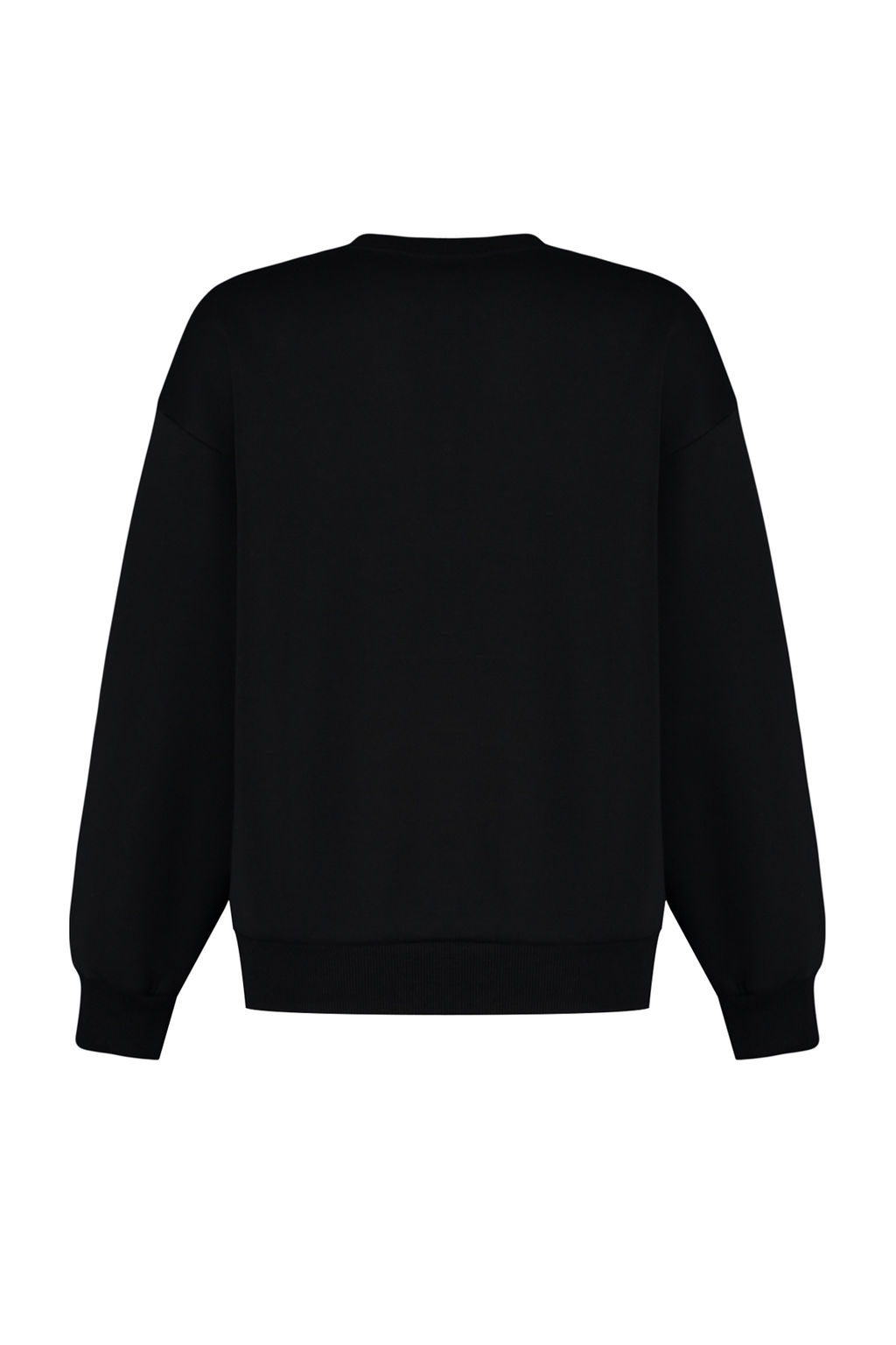 Siyah Kal?n Ici Polarl? Regular/Normal Kal?p Bisiklet Yaka Basic Orme Sweatshirt TWOAW24SW00101