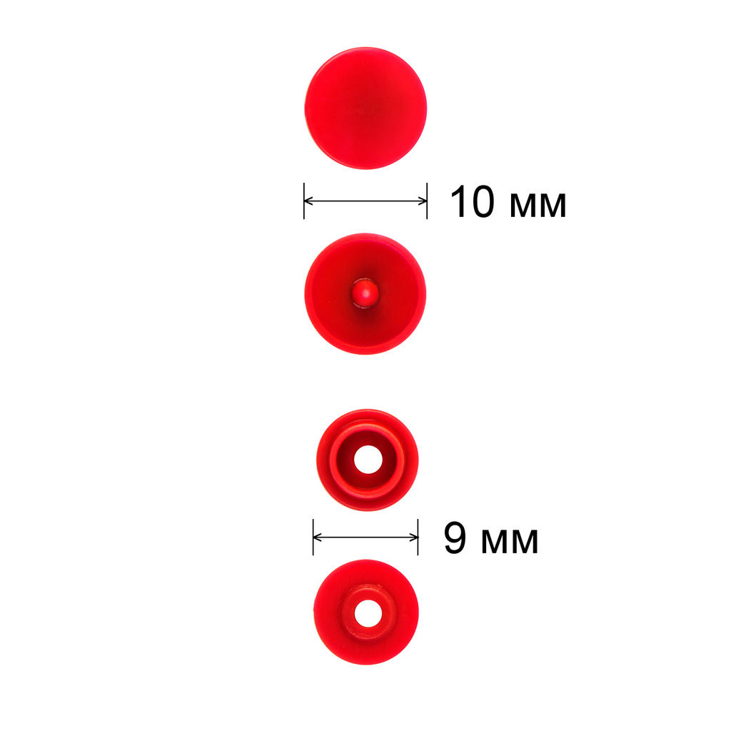 Кнопка Micron POM-10/500 Кнопки пластиковые пластик d 10 мм 500 шт. № 003 красный