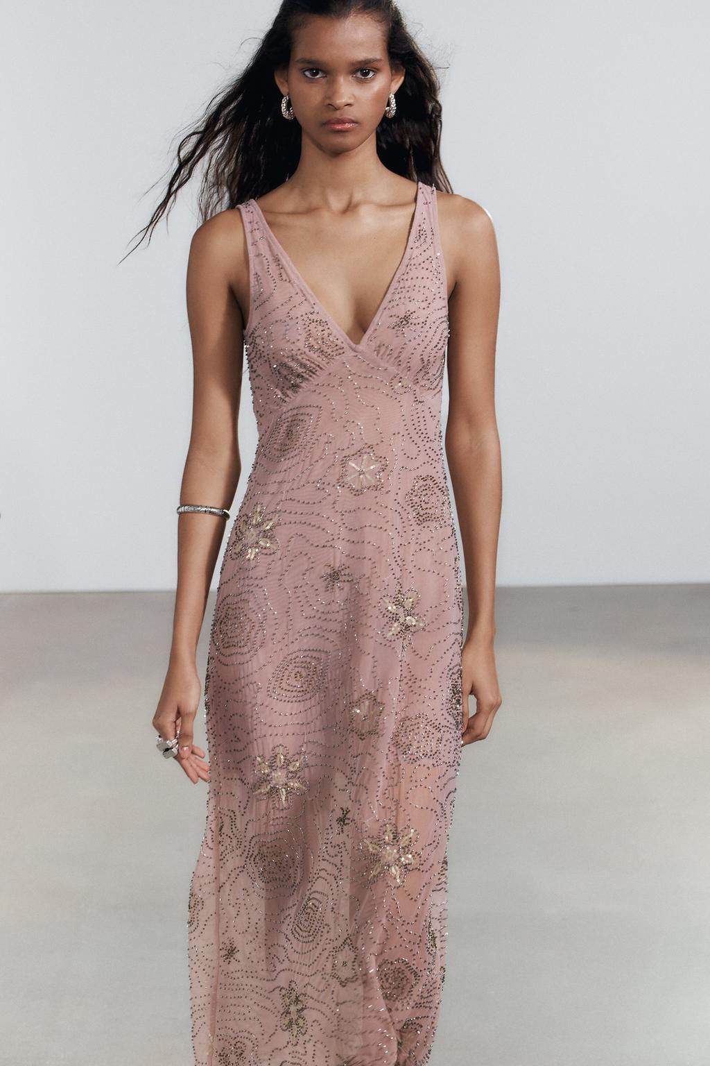 MIDI DRESS WITH BEADS