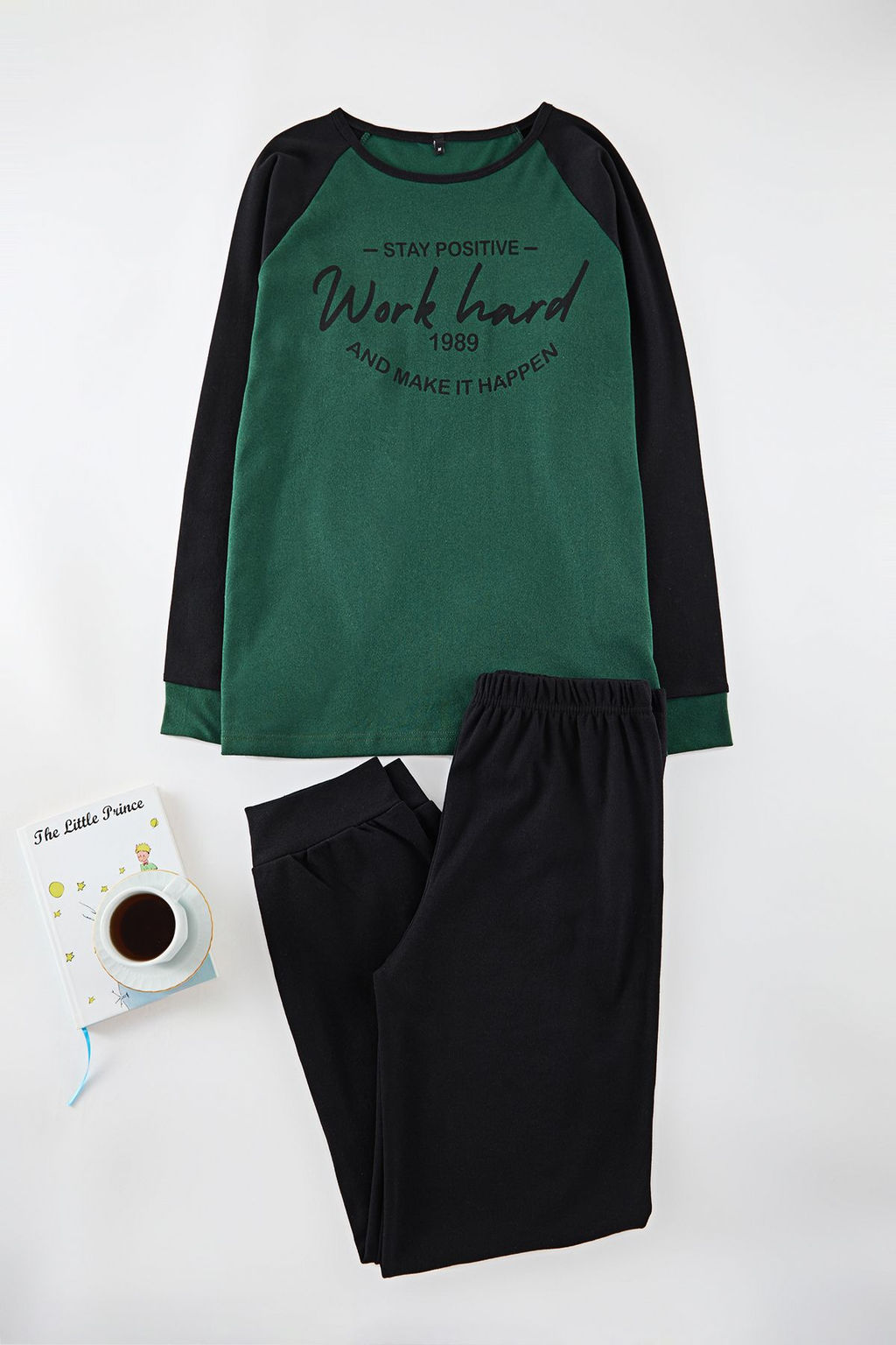 Erkek Yesil Bask?l? Orme Erkek Pijama Tak?m? TEDAW25PT00002