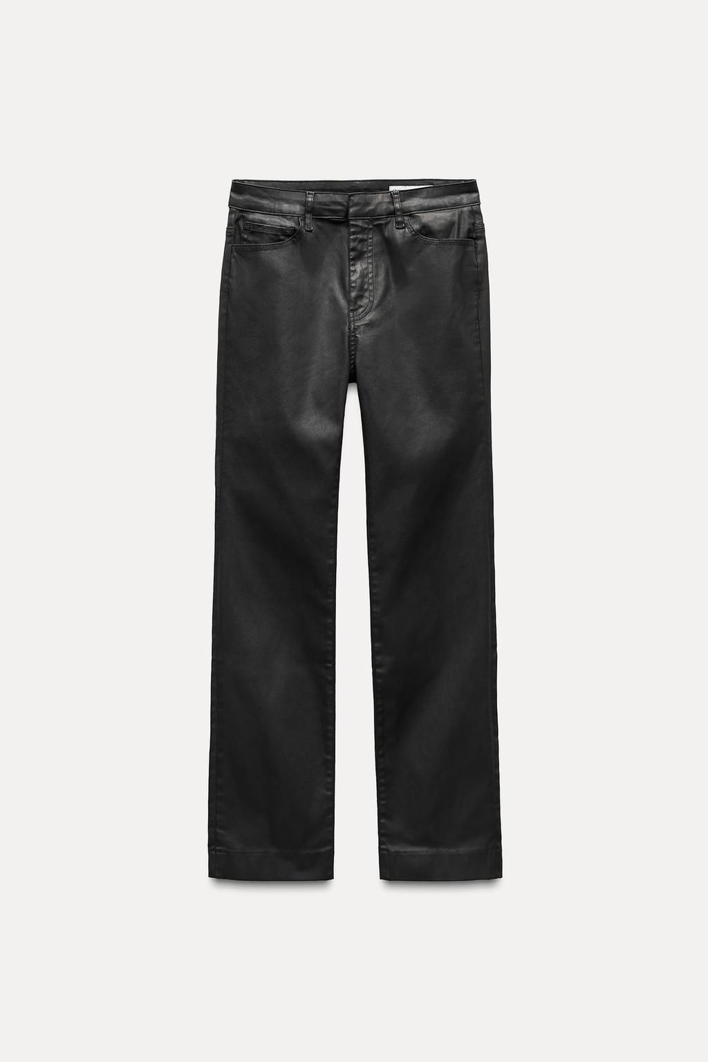 ZW COLLECTION COATED SLIM FIT HIGH-WAIST JEANS - Zara фото 5