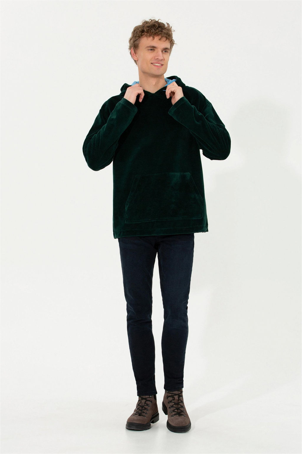 U. S. Polo Assn Мужская зеленая комфортная толстовка с капюшоном - U.s. polo assn фото 10