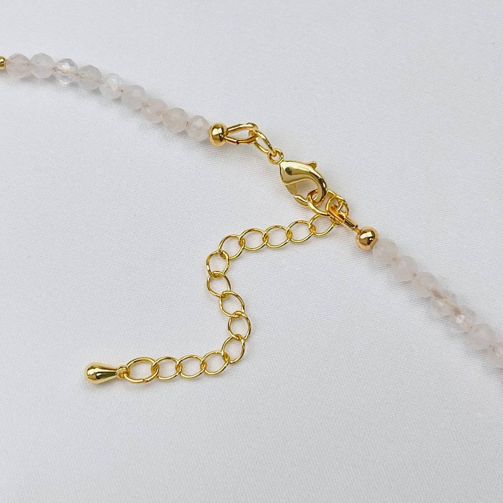 Колье из Розового кварца и Жемчуга 39 см +