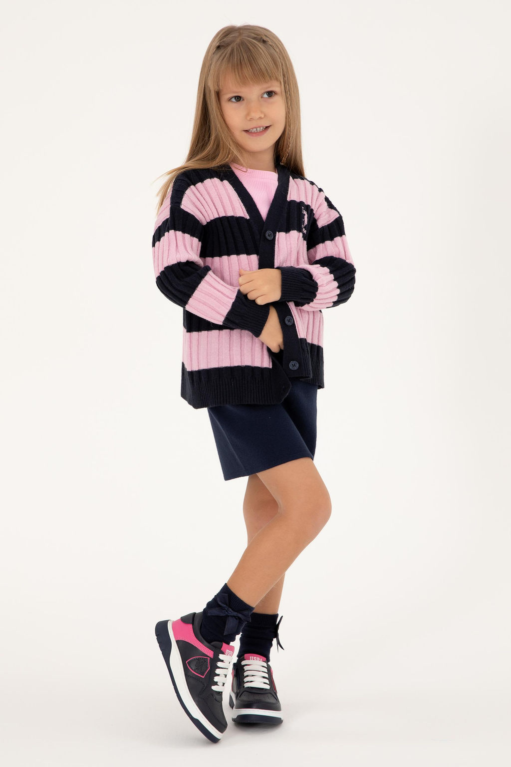 Темно-синий трикотажный кардиган для девочки Неожиданная скидка в корзине - U.s. polo assn фото 2