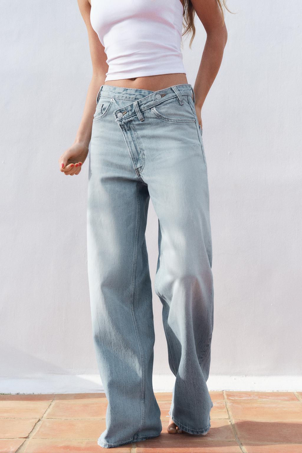 HIGH-WAIST WIDE-LEG TRF JEANS - Zara фото 4