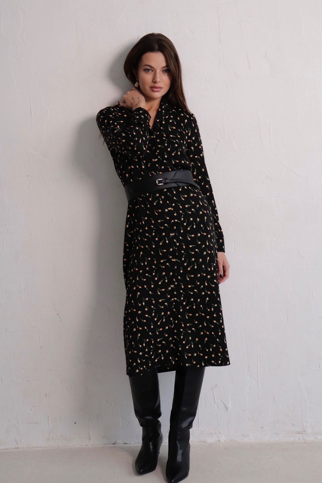 Платье-рубашка с английским воротником принт - Martichelli фото 237