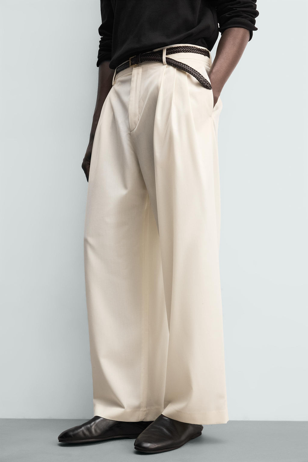 PLEATED WOOL BLEND TROUSERS - Zara фото 5