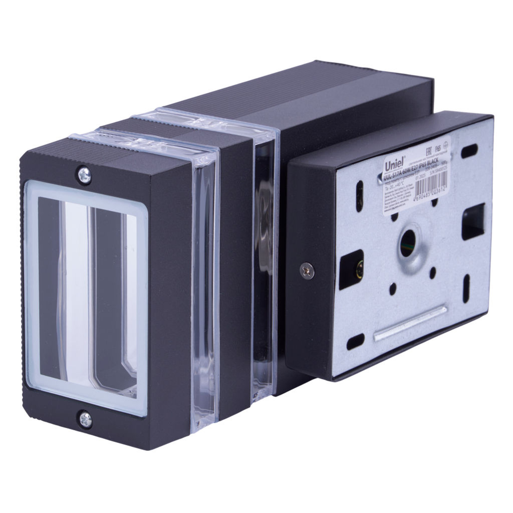 UUL-S17A 60W/E27 IP65 BLACK Светильник уличный, под лампу Е27. Архитектурный накладной. Корпус черный. TM Uniel