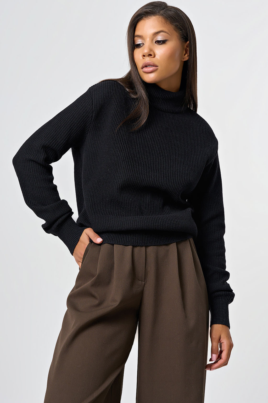 Джемпер вязаный свободный из хлопка - Fly фото 38