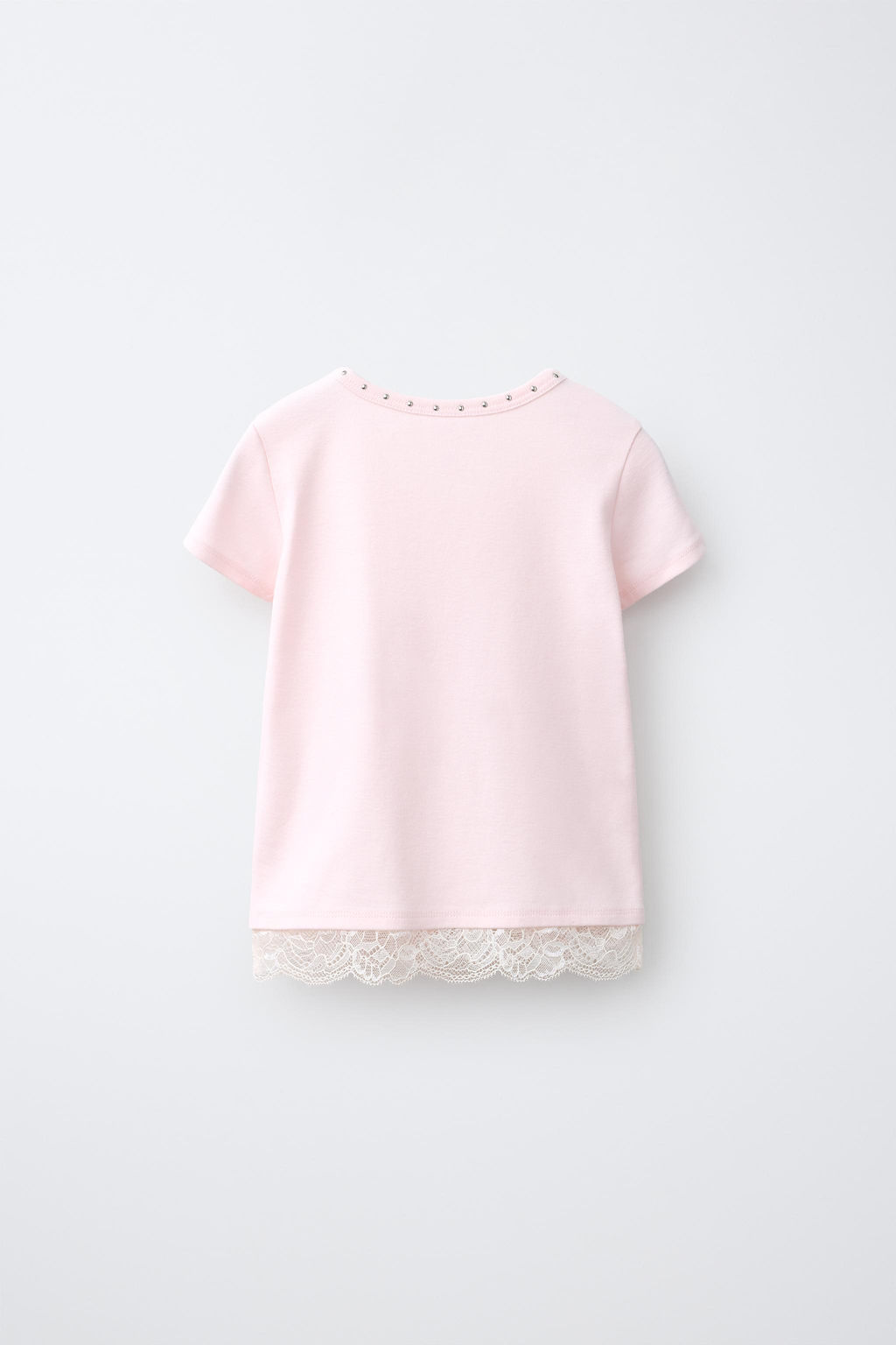 CAMISETA TACHAS BAJO LACE / Rosa - Zara фото 2