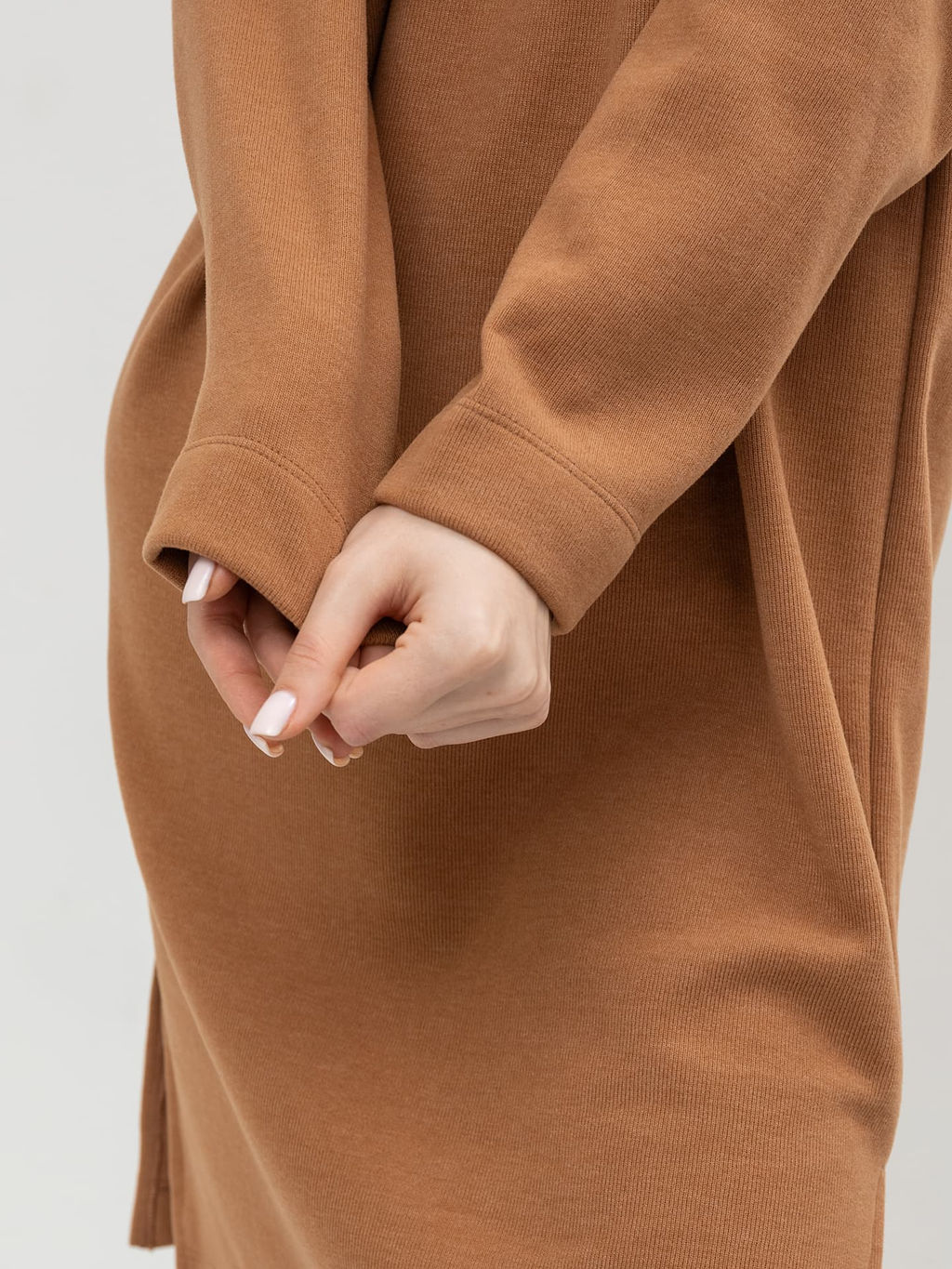 Платье из селаника с длинным рукавом в коричневом цвете - Mark formelle фото 5