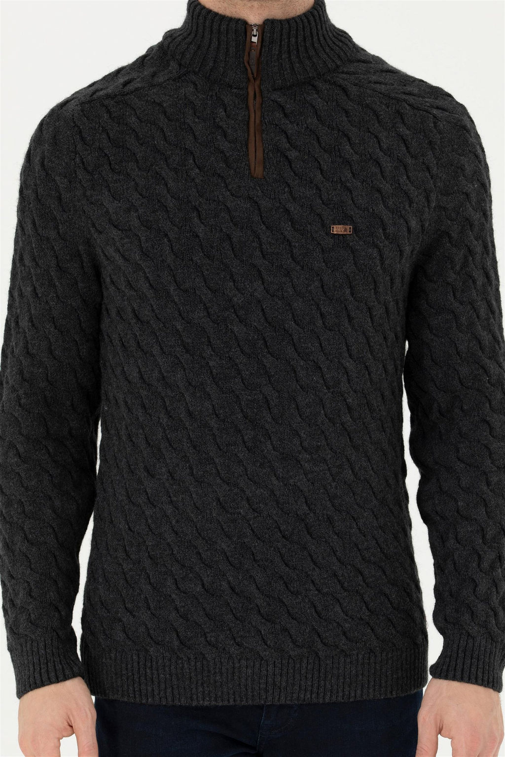 Мужской свитер антрацитового меланжа Неожиданная скидка в корзине - U.s. polo assn фото 6