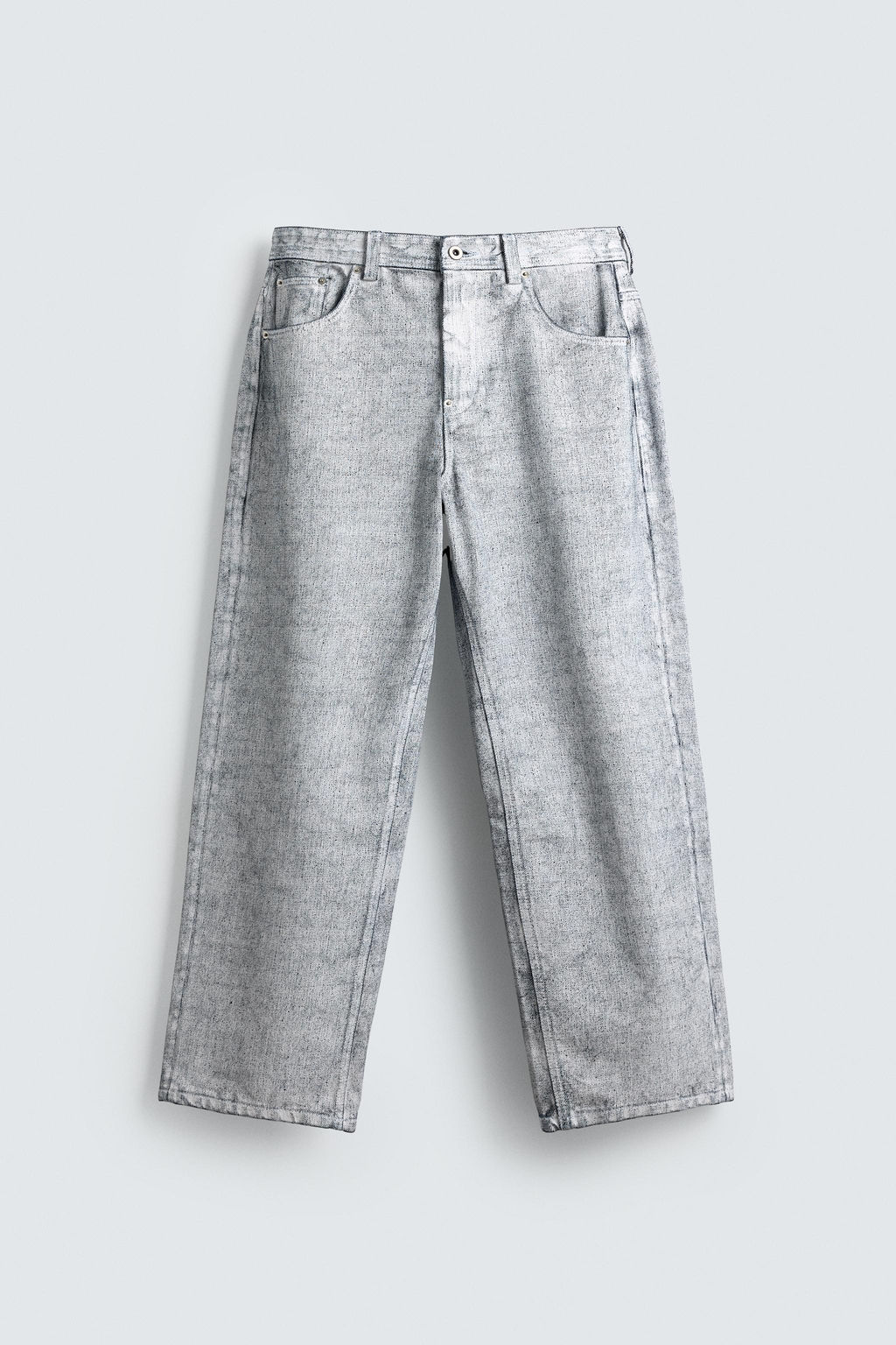 WAXED FINISH BAGGY FIT JEANS - Zara фото 7