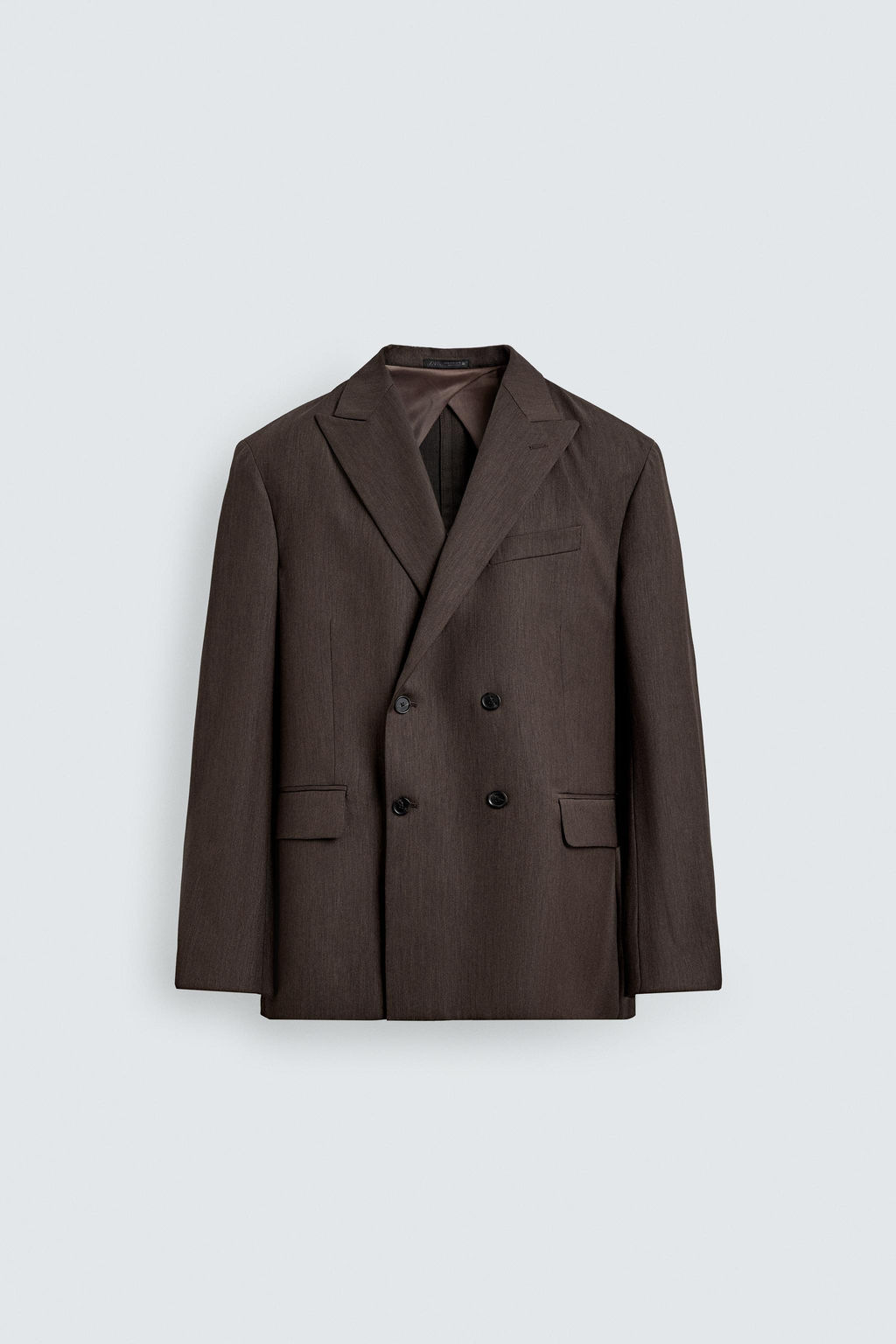 BLAZER CRUZADA TRAJE ESPIGA / Marr?n - Zara фото 7