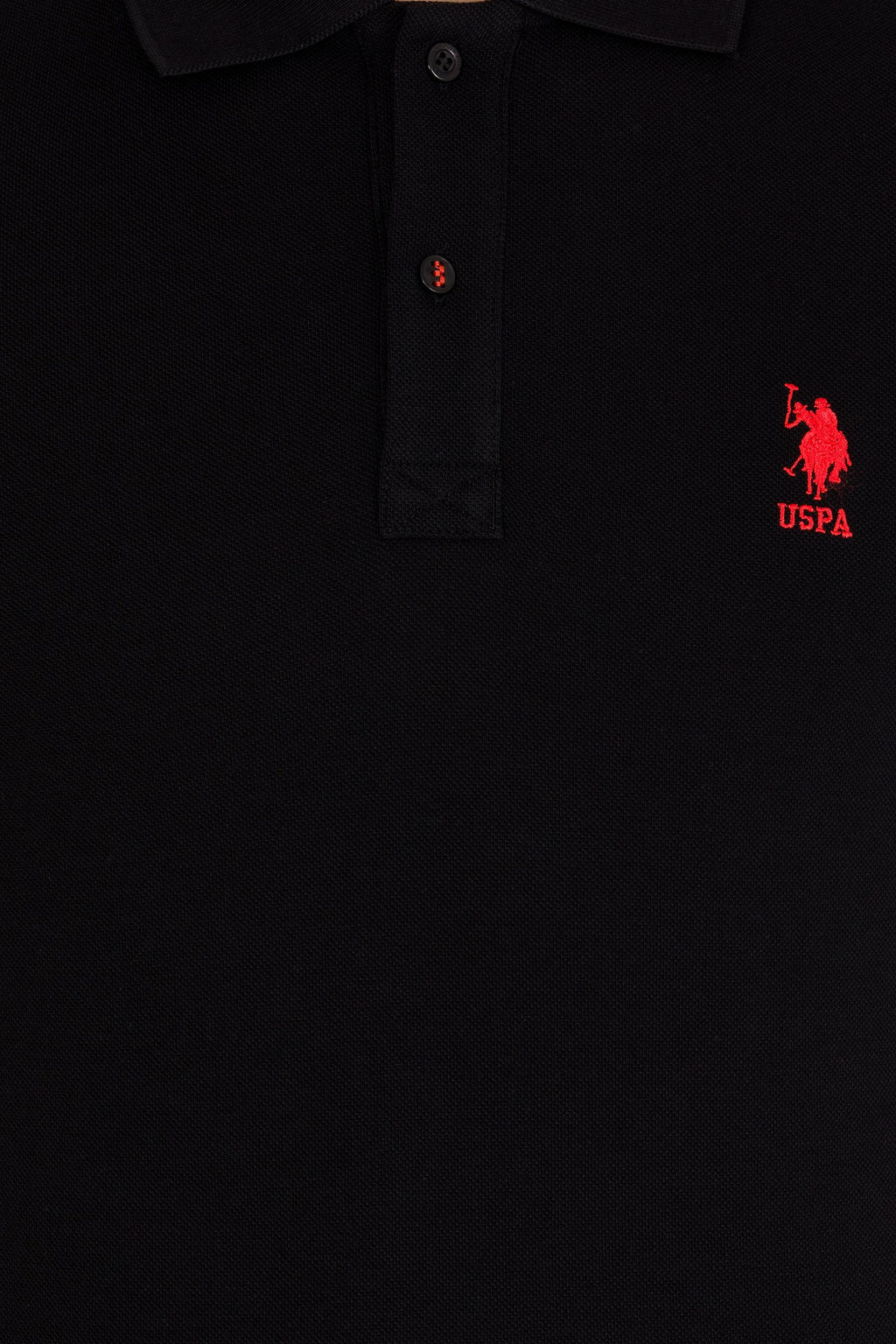 Мужская черная базовая футболка с воротником поло - U.s. polo assn фото 7