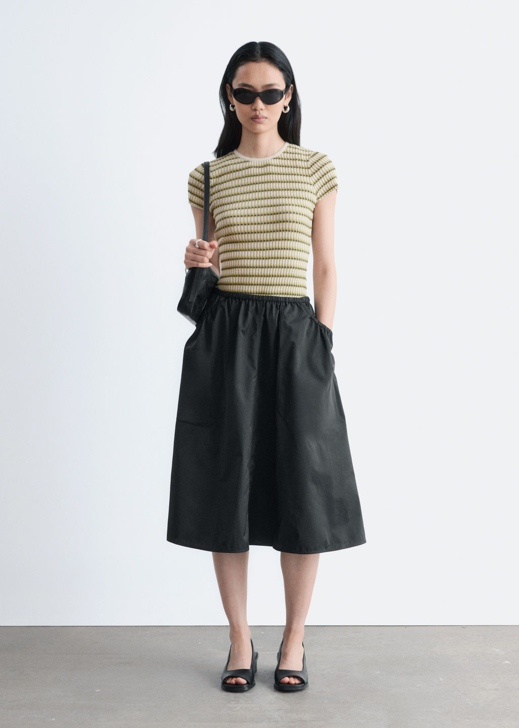 Falda midi de sarga fruncida - H&m фото 2