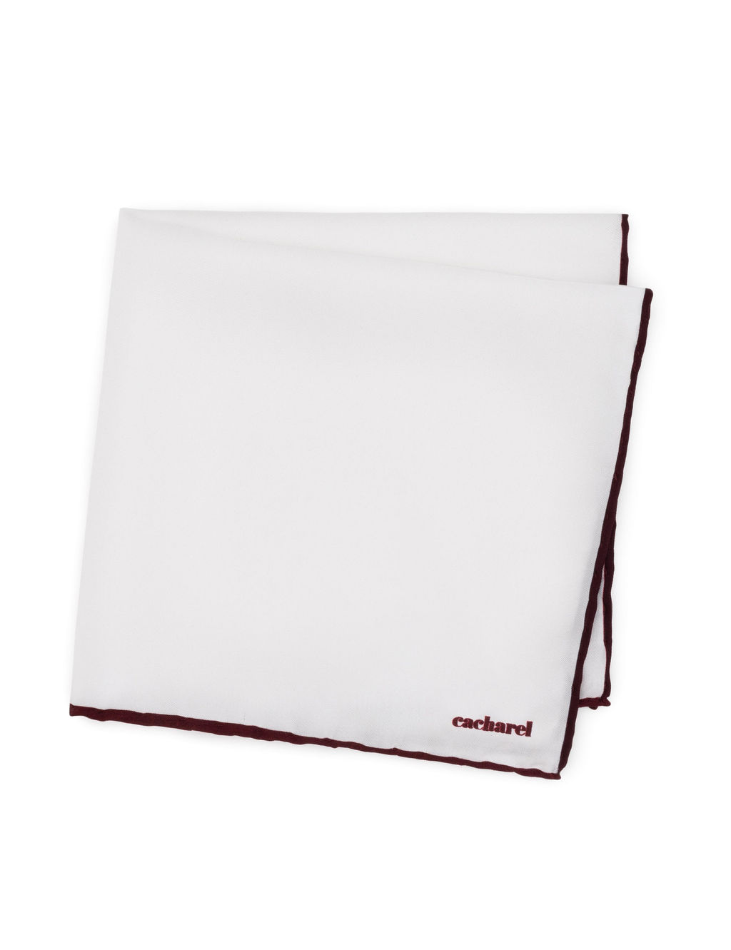 Бордово-красный базовый шелковый платок - Cacharel фото 2