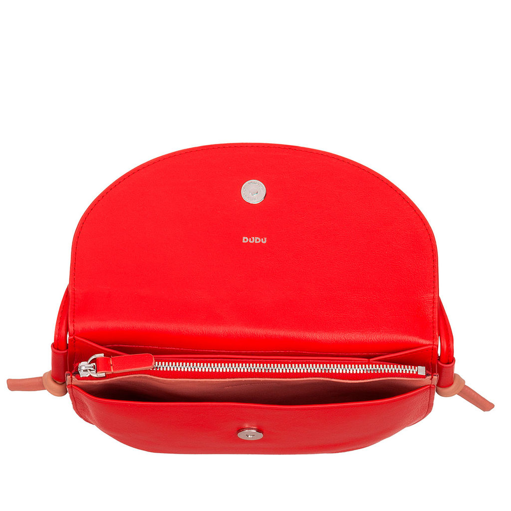 Итальянская женская наплечная сумка DuDu серии Skye | огненно-красный - Dudubags фото 5