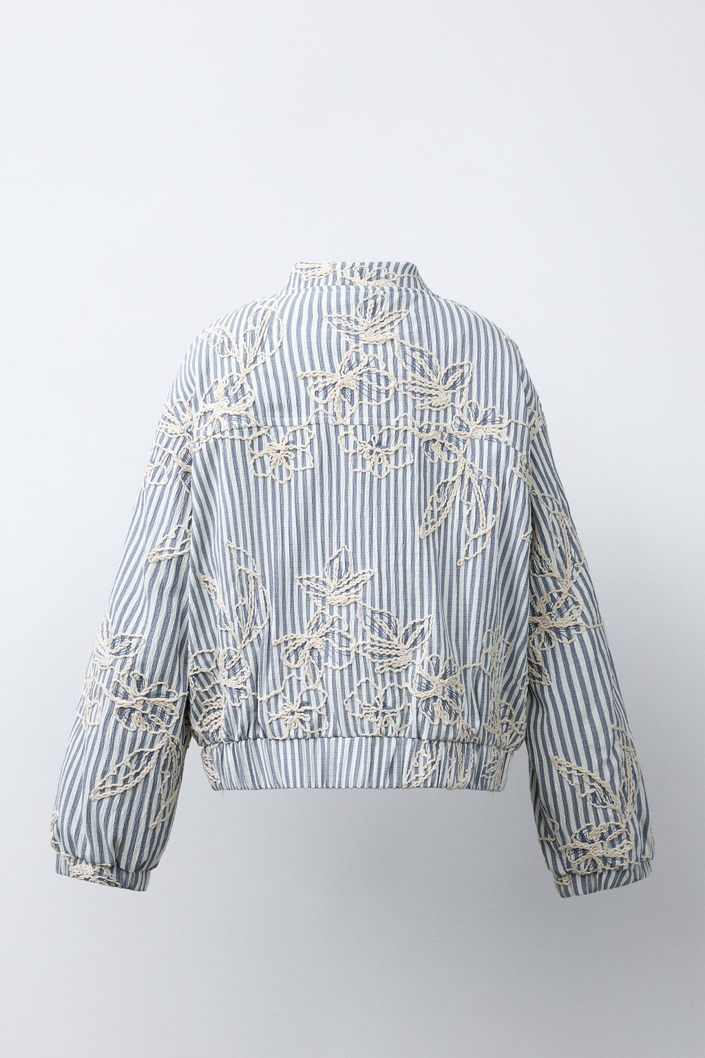 CAZADORA BOMBER RAYAS BORDADA / Azul / Blanco - Zara фото 4