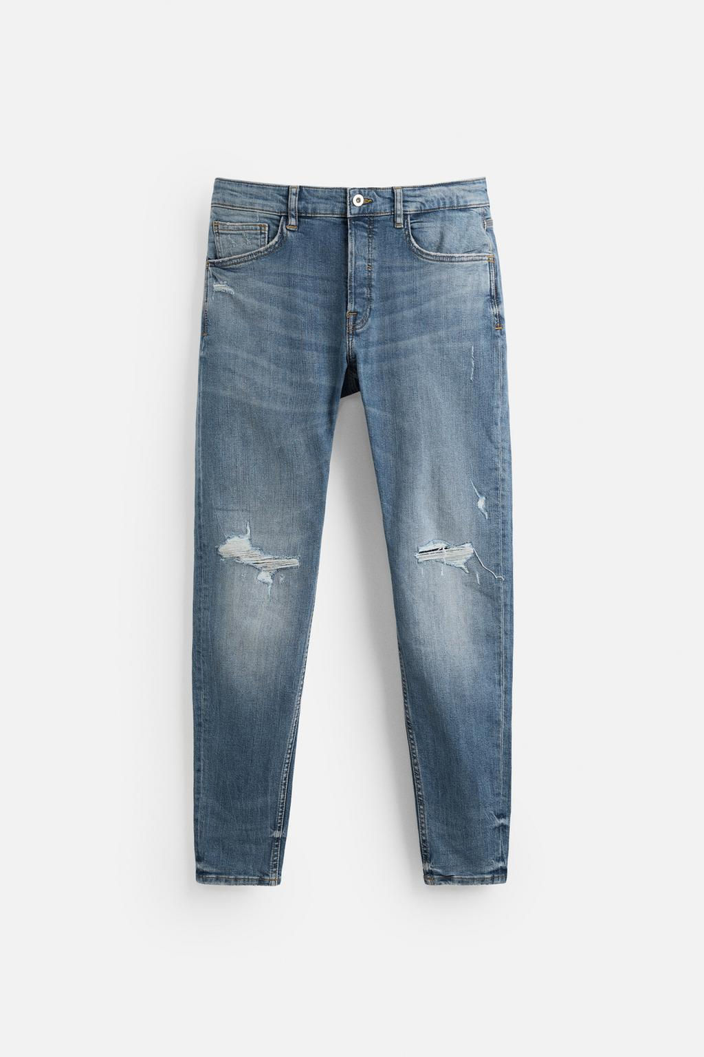 RIPPED SKINNY FIT JEANS - Zara фото 17