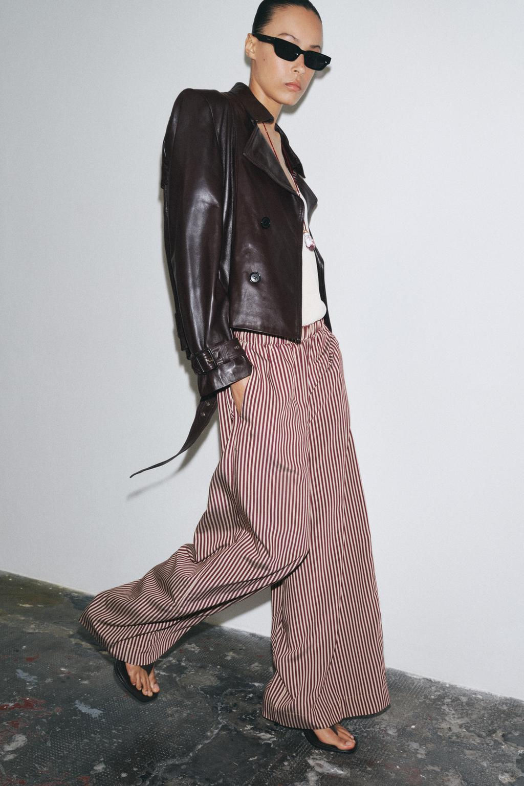 ZW COLLECTION STRIPED FLOWING TROUSERS - Zara фото 4