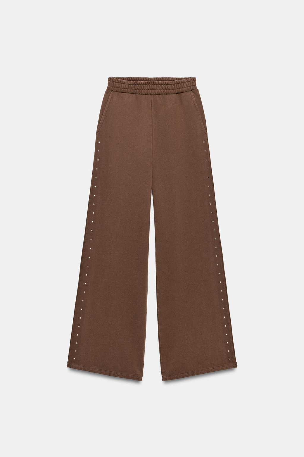 WASHED-EFFECT FLEECE TROUSERS WITH STUDS - Zara фото 12