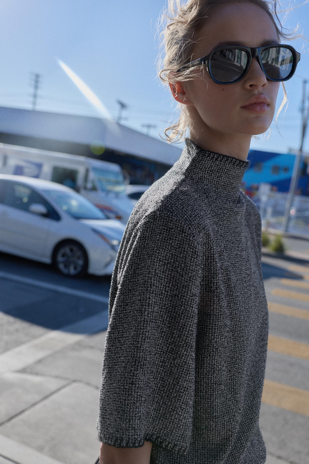 VESTIDO MIDI COMBINADO / Gris medio - Zara фото 2