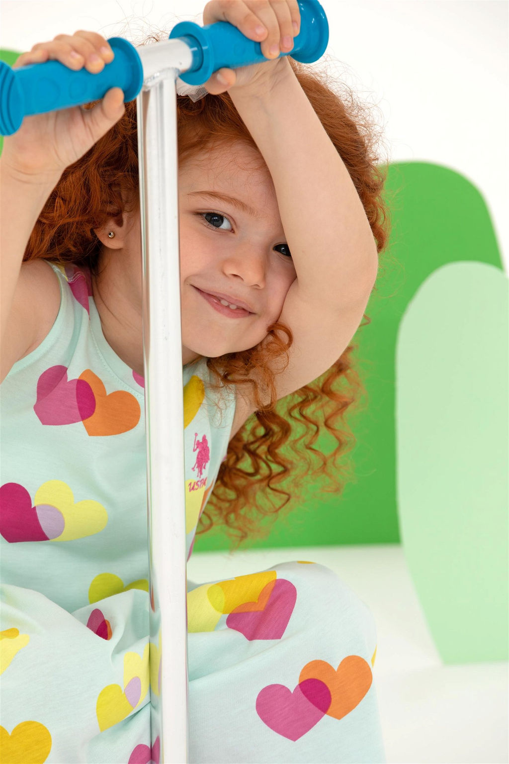 Трикотажное платье без рукавов цвета воды для девочек Неожиданная скидка в корзине - U.s. polo assn фото 3