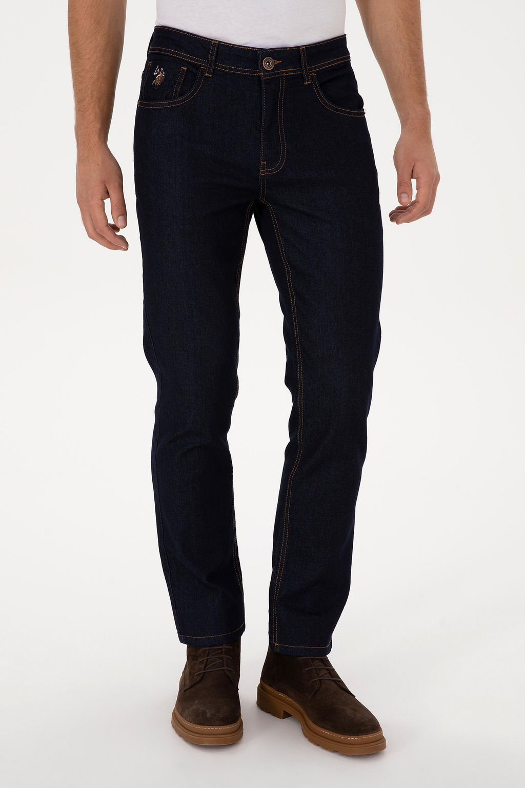 Erkek Koyu Mavi Straight Fit Jean Pantolon