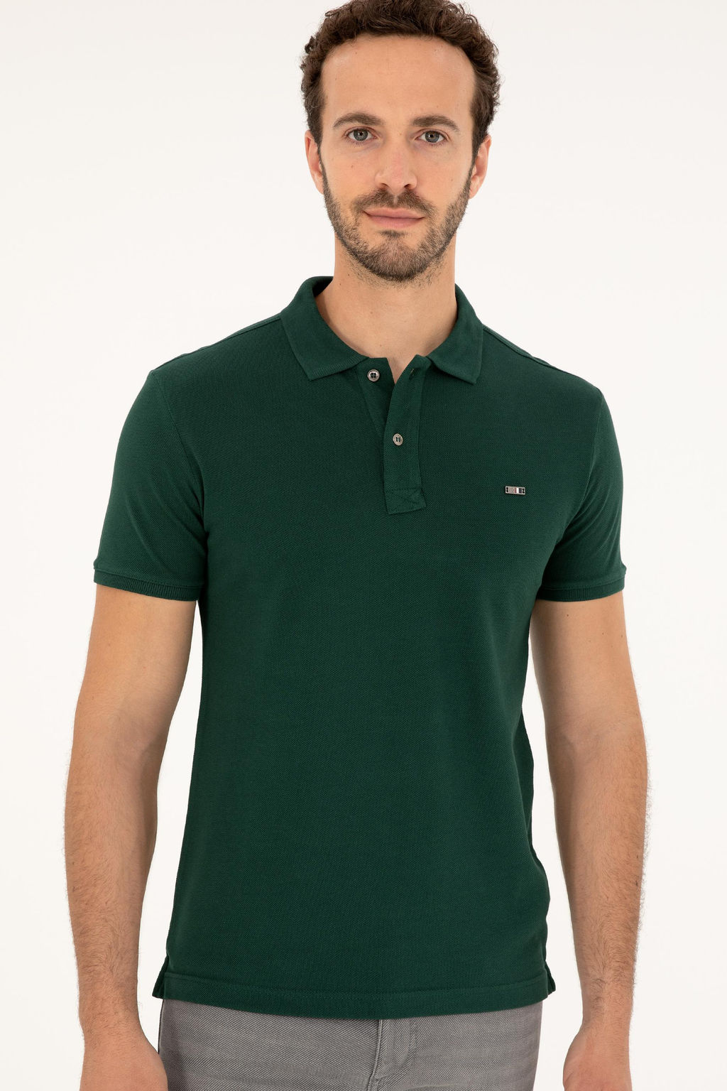 U. S. Polo Assn / Мужская темно-зеленая базовая футболка - U.s. polo assn фото 10