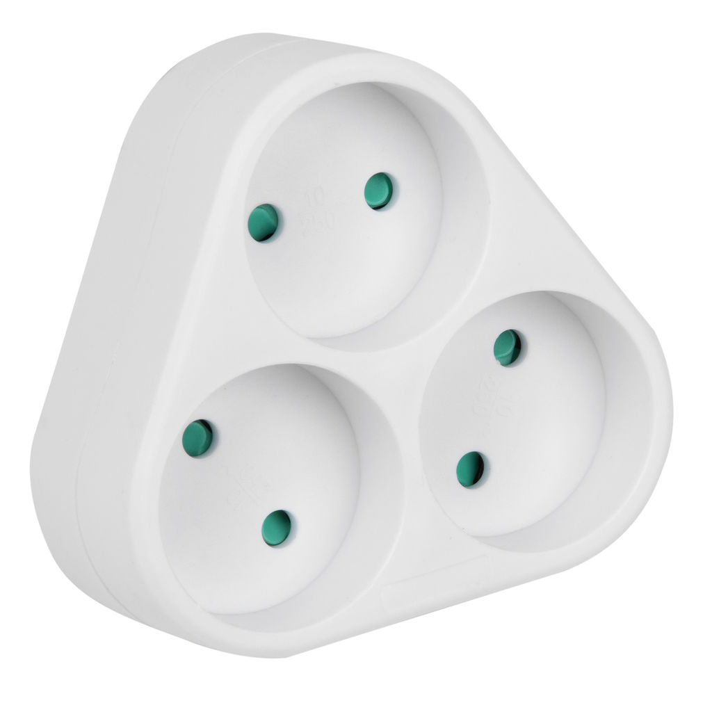 S-ES3-16F WHITE Разветвитель сетевой, б/з. 3 гнезда. 16А, 3500Вт. Белый. ТМ Uniel