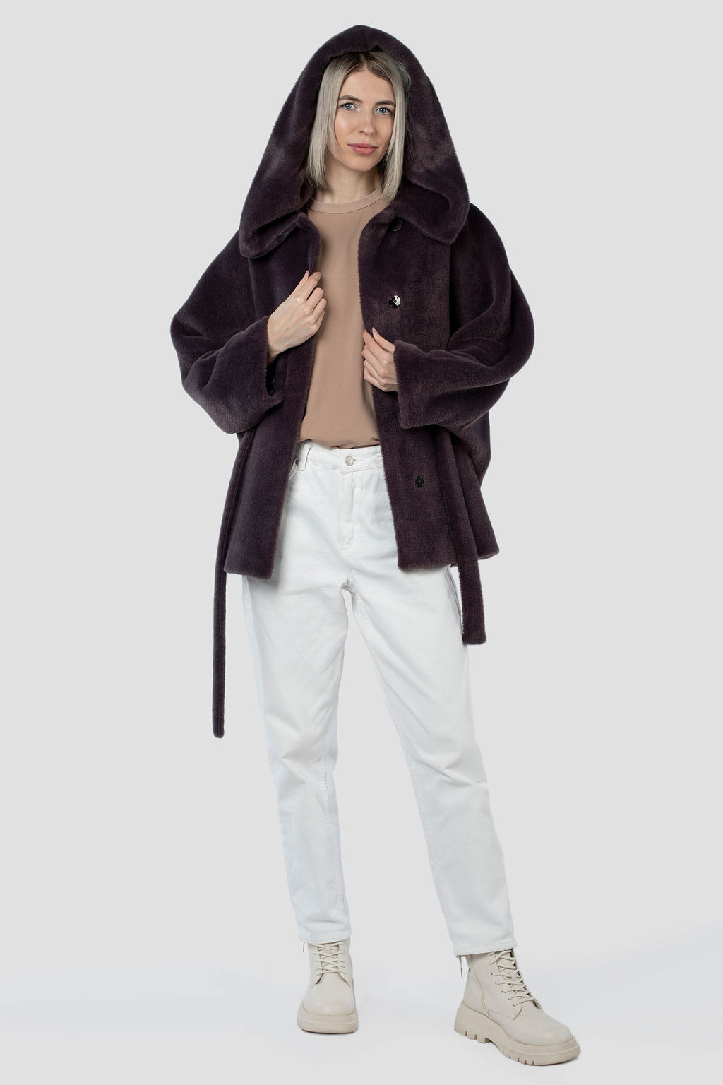 Пальто женское демисезонное (пояс) - El podio фото 2