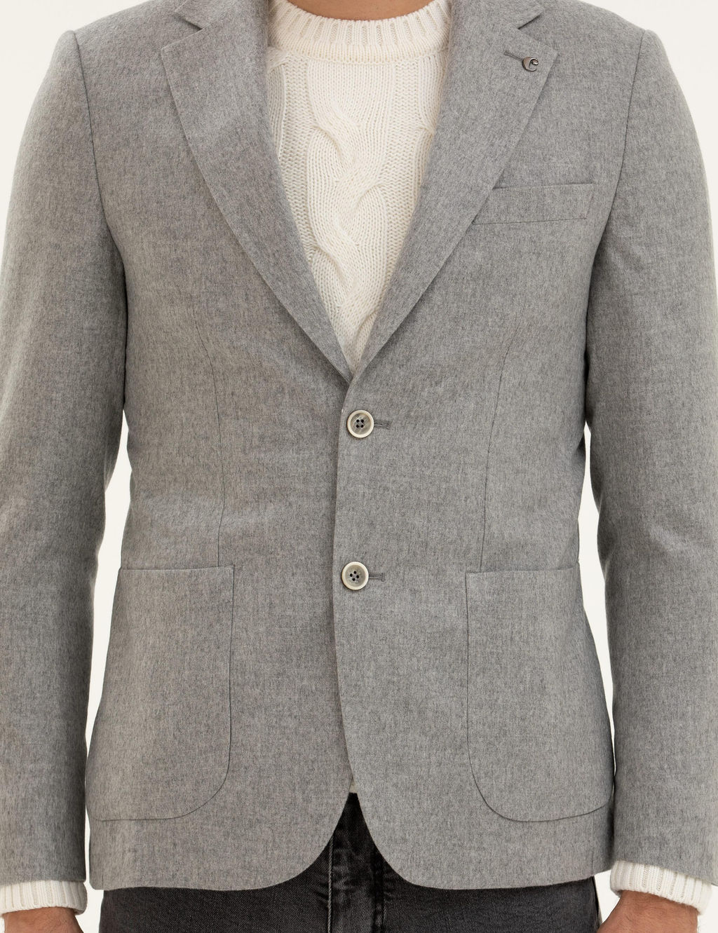 Серая зауженная кашемировая куртка - Cacharel фото 6