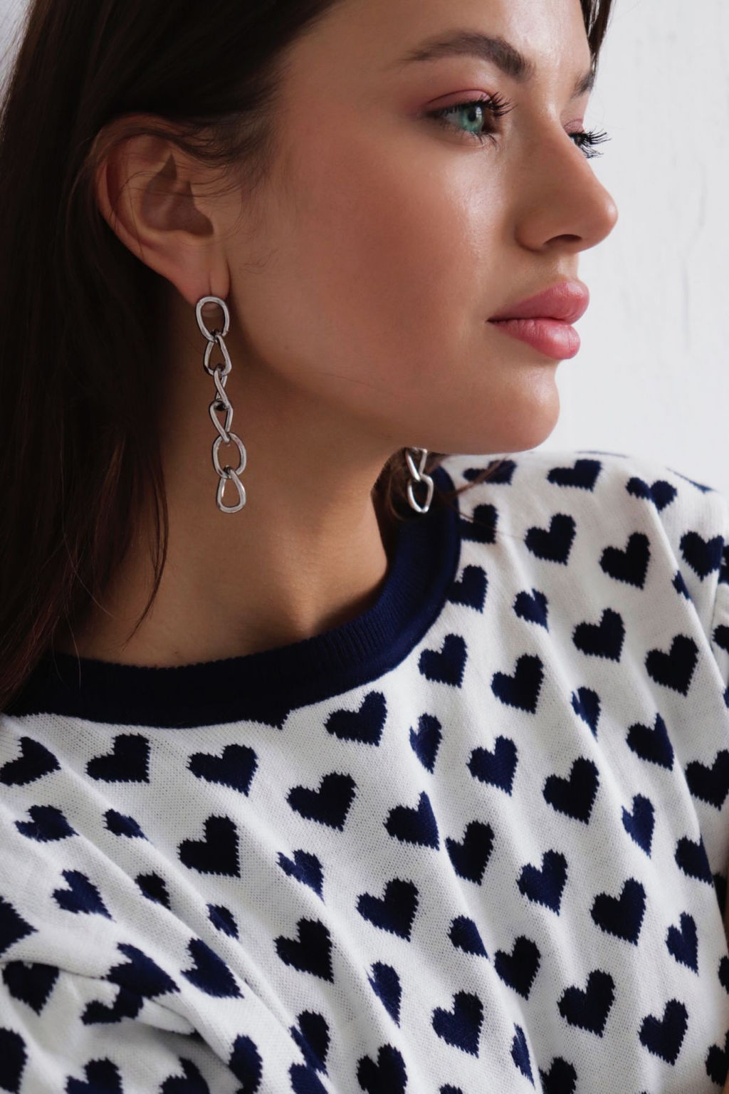 10040 Топ вязаный с сердечками синий - Martichelli фото 4