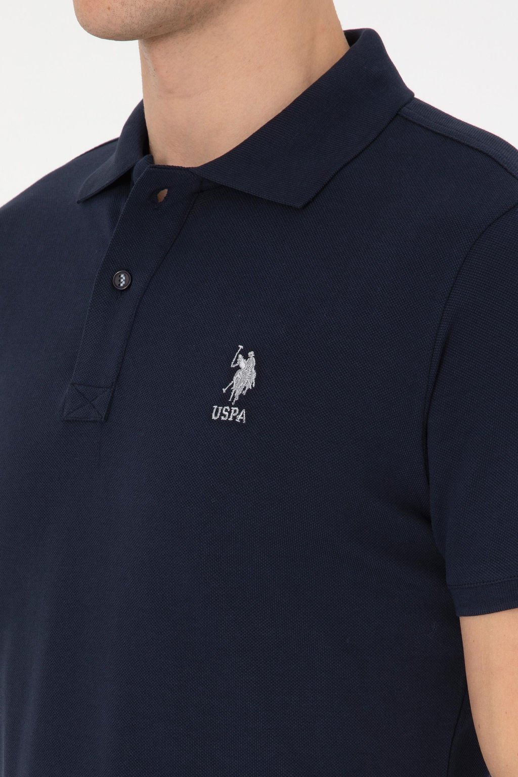 Erkek Lacivert Slim Fit Polo Yaka Basic Ti__rt - U.s. polo assn фото 7