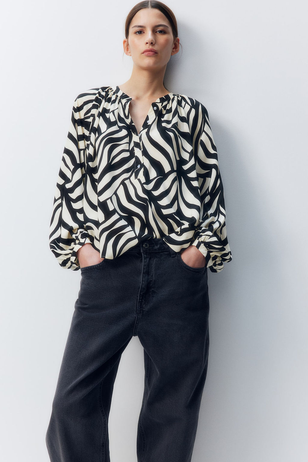 Blusa con mangas globo - H&m фото 3