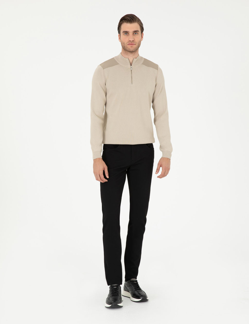 Siyah Slim Fit Kanvas Pantolon