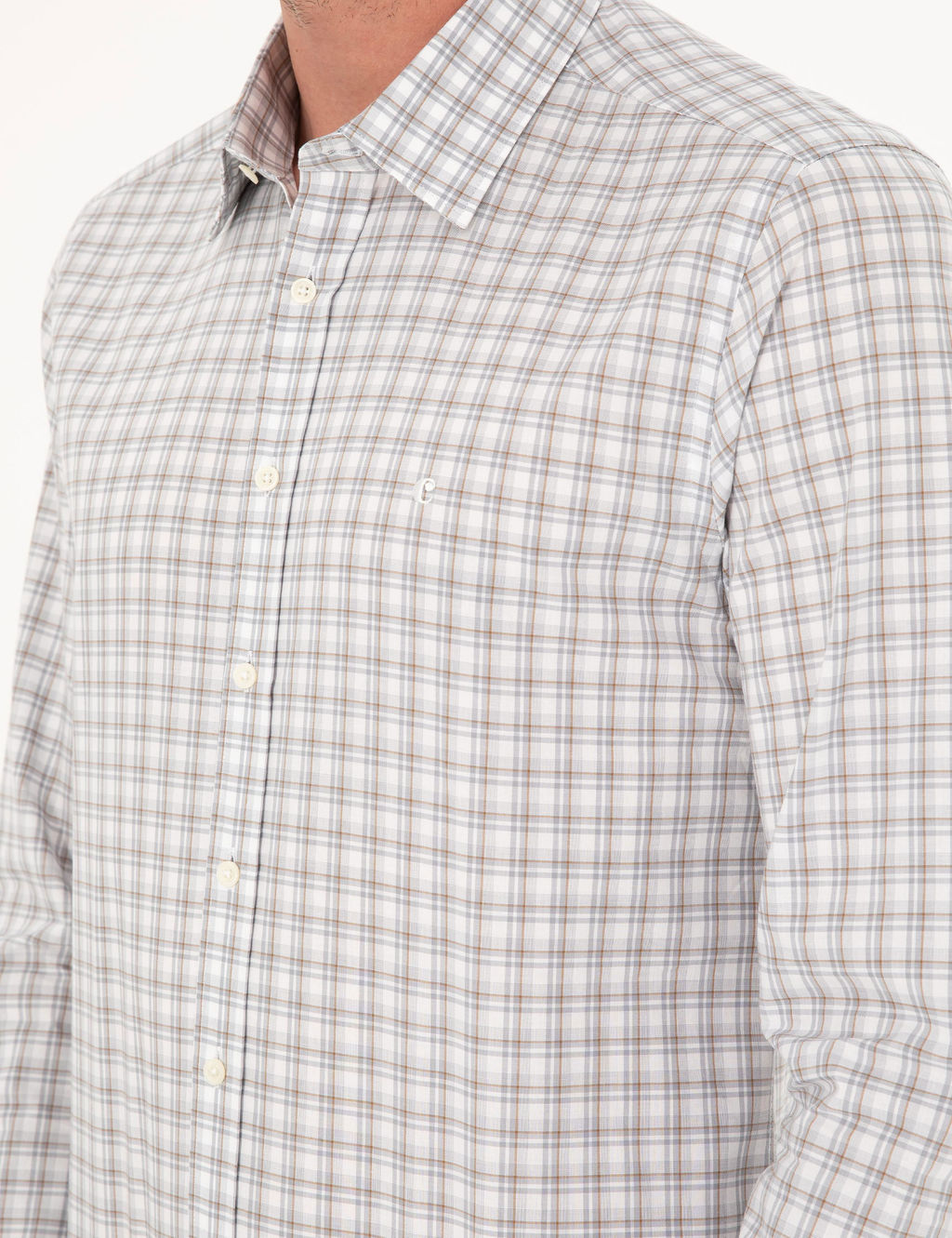 Серая зауженная рубашка с длинным рукавом - Cacharel фото 7