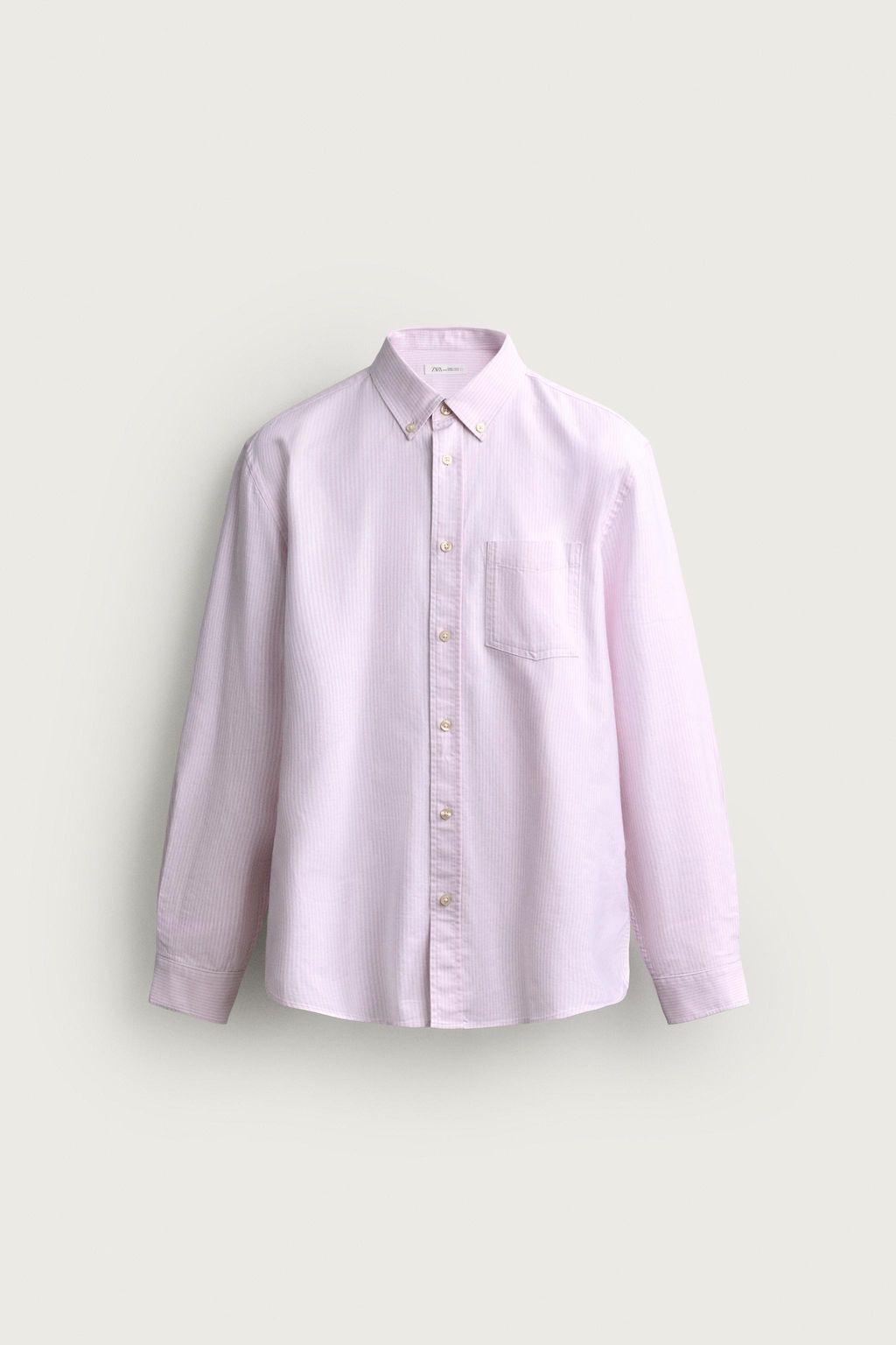 CAMISA REGULAR FIT ESTRUCTURA OXFORD / Rosa / Blanco - Zara фото 7