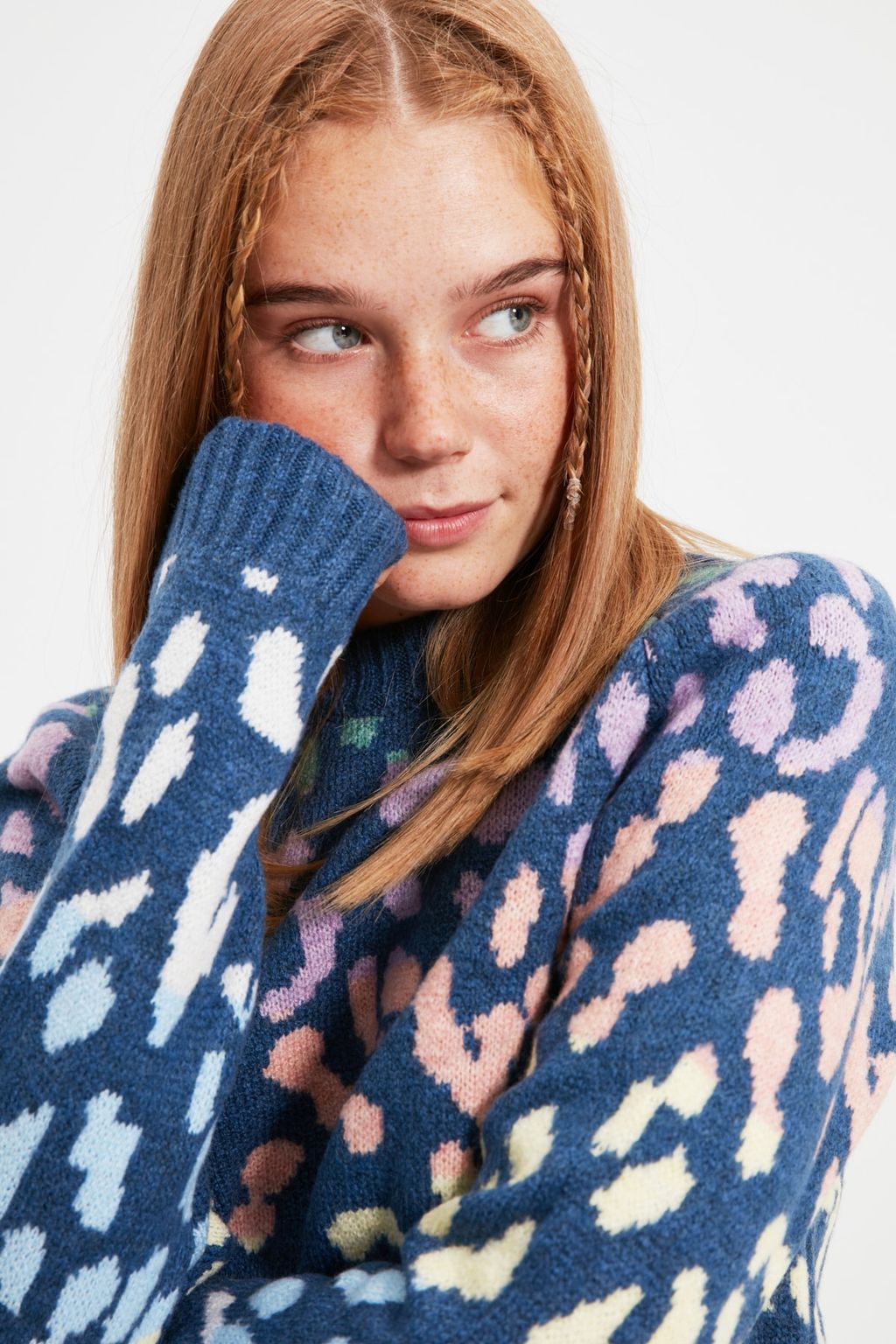 Tas Yumusak Dokulu Leopar Desenli Triko Kazak TWOAW22KZ0427 - Trendyolmilla фото 11