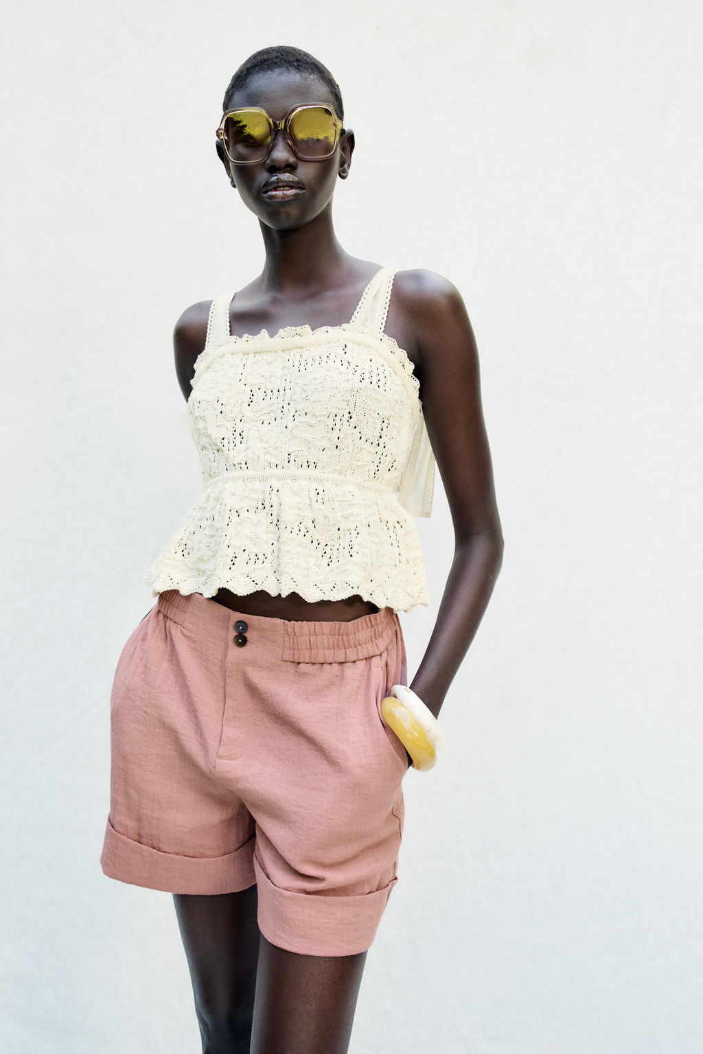 TOP ROM?NTICO PUNTO LAZOS / Crudo / Beige - Zara фото 2