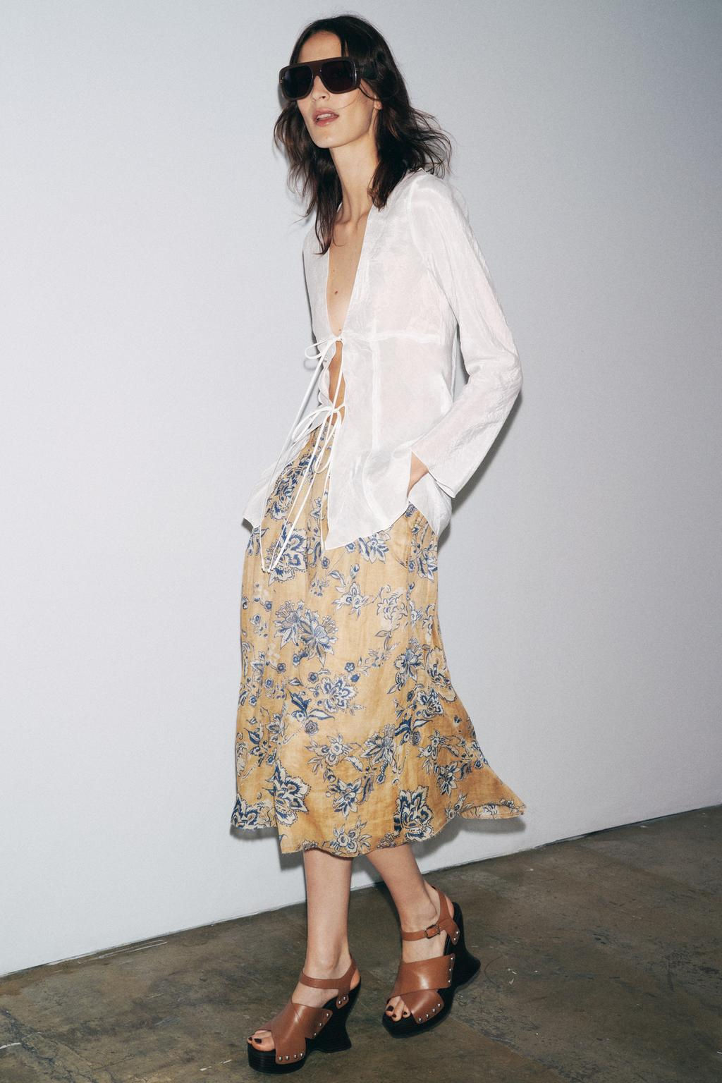 ZW COLLECTION BLOUSE WITH TIES - Zara фото 5