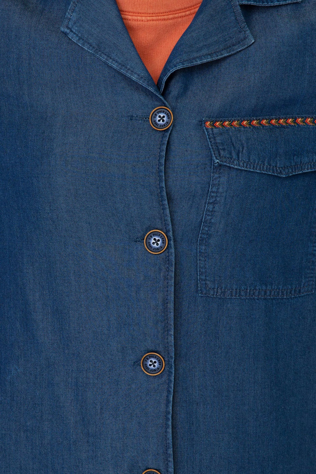 Женская темно-синяя джинсовая рубашка - U.s. polo assn фото 13
