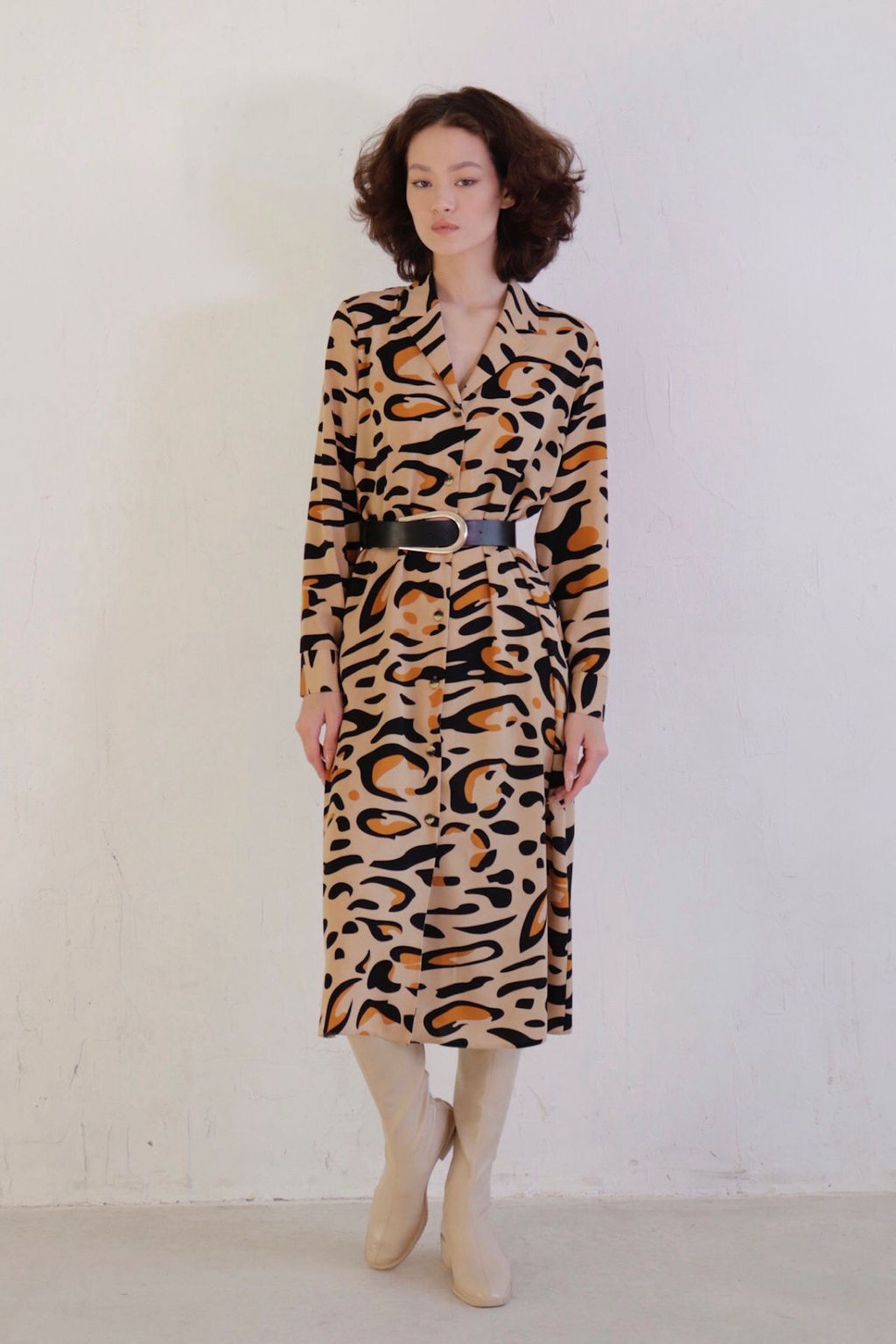 Платье-рубашка с английским воротником принт - Martichelli фото 150